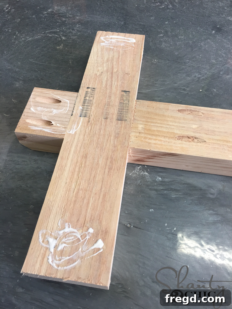 The fully assembled bottom base of the DIY Industrial Corbel Dining Bench