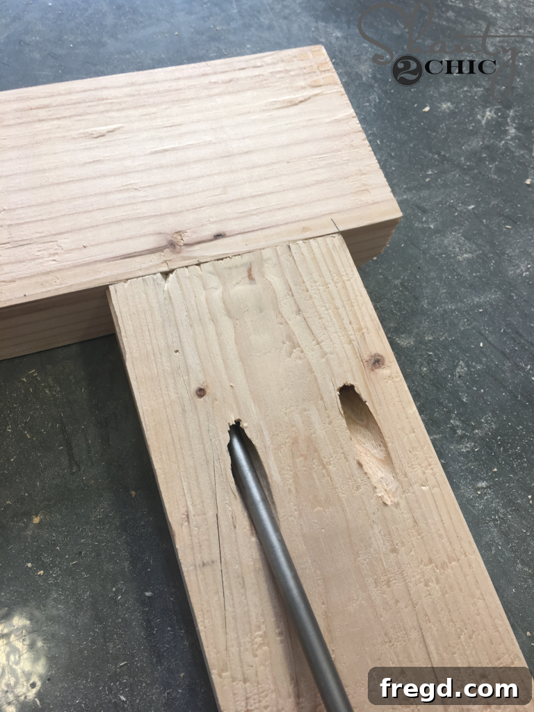 Centering and attaching the legs to the bench base supports from underneath
