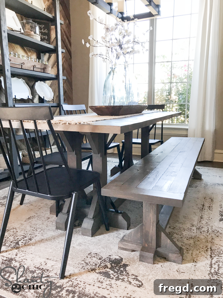 Detailed view of the bench top and base construction