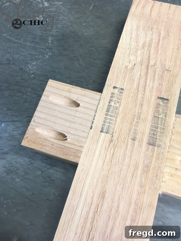 Attaching the runner to the end supports with pocket hole screws and wood glue