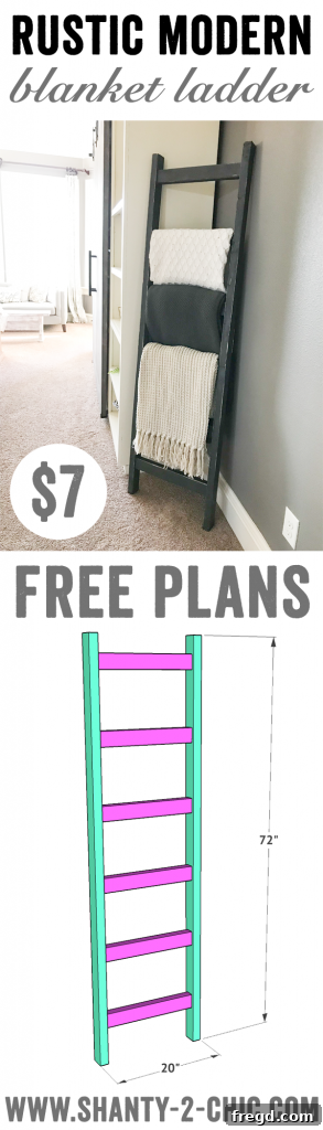 Pin this project: DIY Rustic Blanket Ladder for later