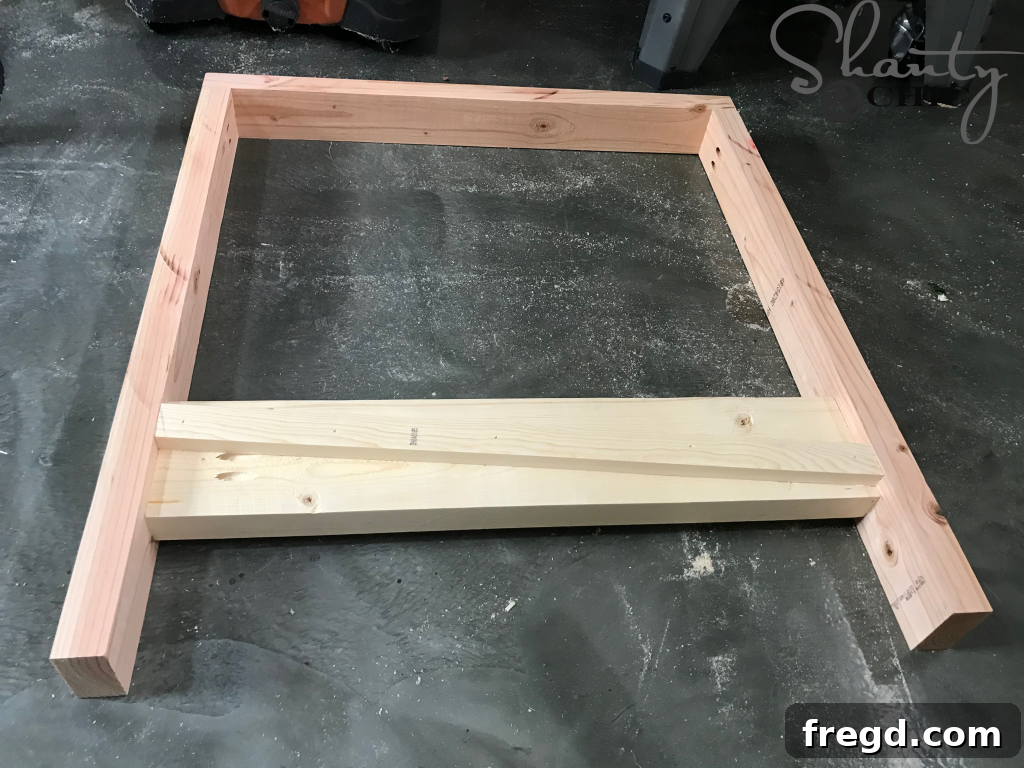 Build Your Own Rustic Farmhouse Chair 8 DIY Farmhouse Club Chair - Apron Cleats Installation