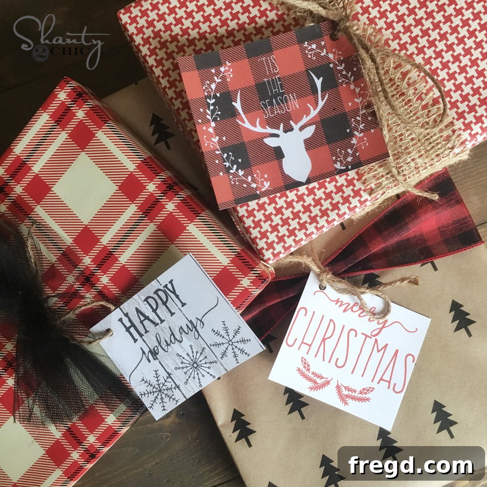 Free printable Christmas gift tags, a creative and personal touch for holiday presents and gift wrapping.