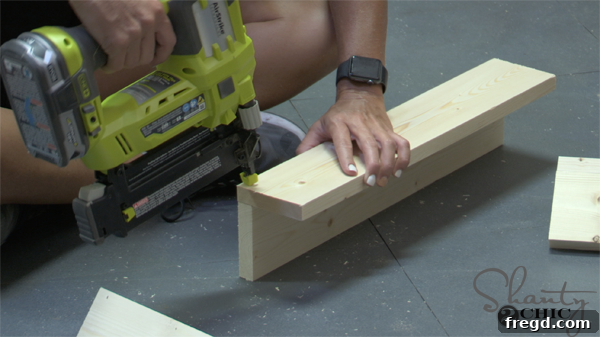 Wood boards cut to size, organized for coffee table assembly