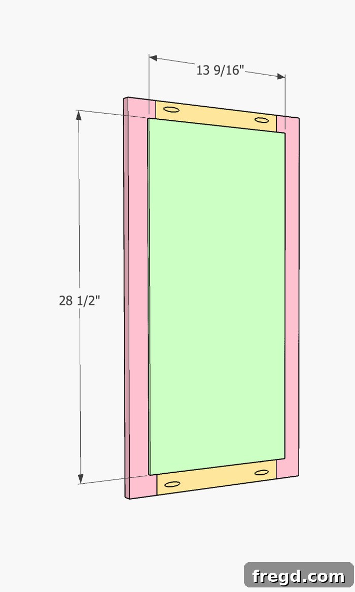 Finished DIY tin door with faux tin insert, ready for cabinet installation