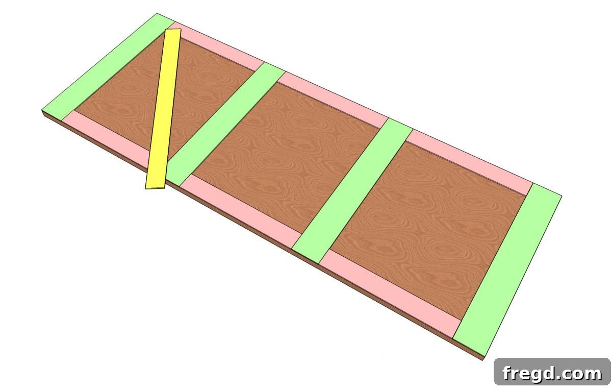 Marking and cutting the first set of diagonal trim boards