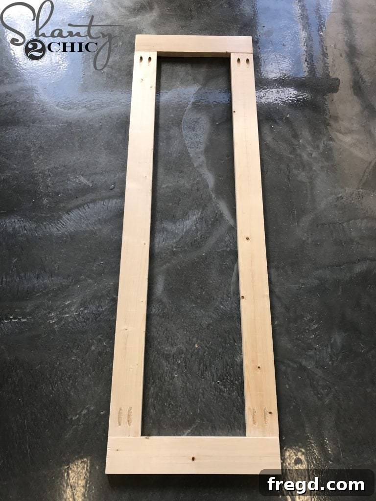 Attaching the plywood back panel to the DIY cabinet box