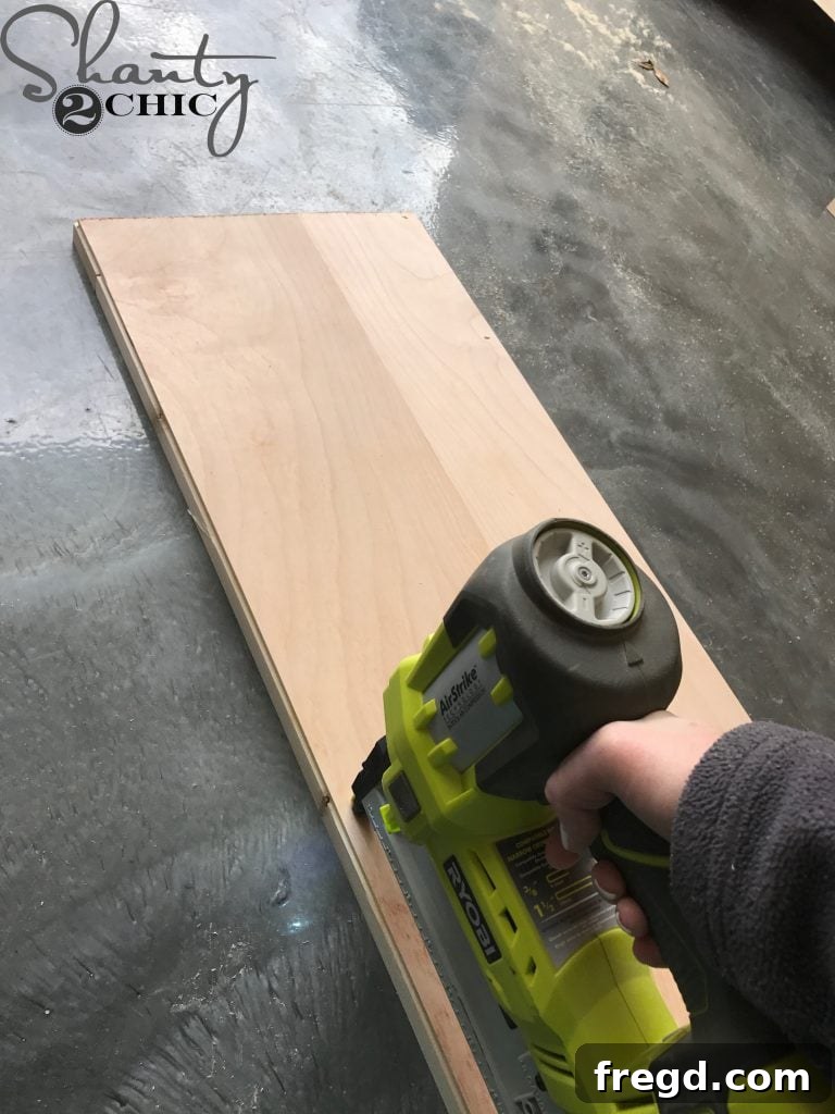 Assembling DIY cabinet doors with pocket holes and wood glue