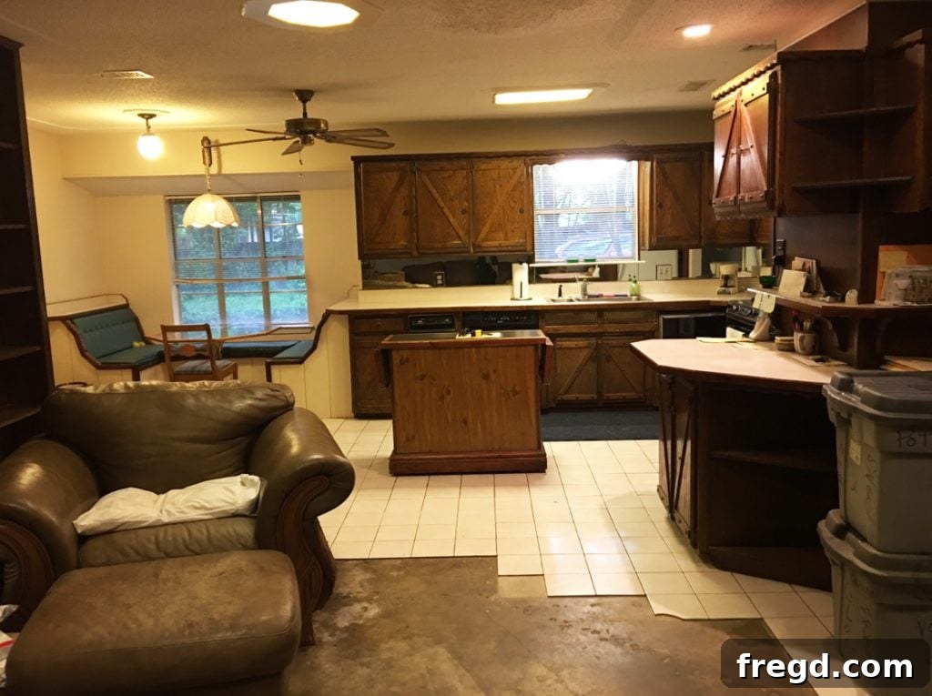DIY Kitchen Island - Kitchen Before Renovation