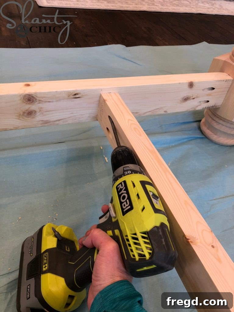 DIY Kitchen Island - Bottom Support Pieces