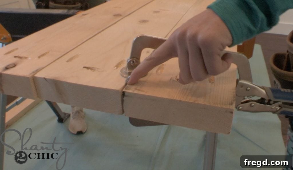 DIY Kitchen Island - Assembling the Table Top