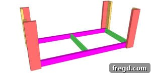 Crafting Your Ultimate Workspace 18 Attaching legs to bottom frame