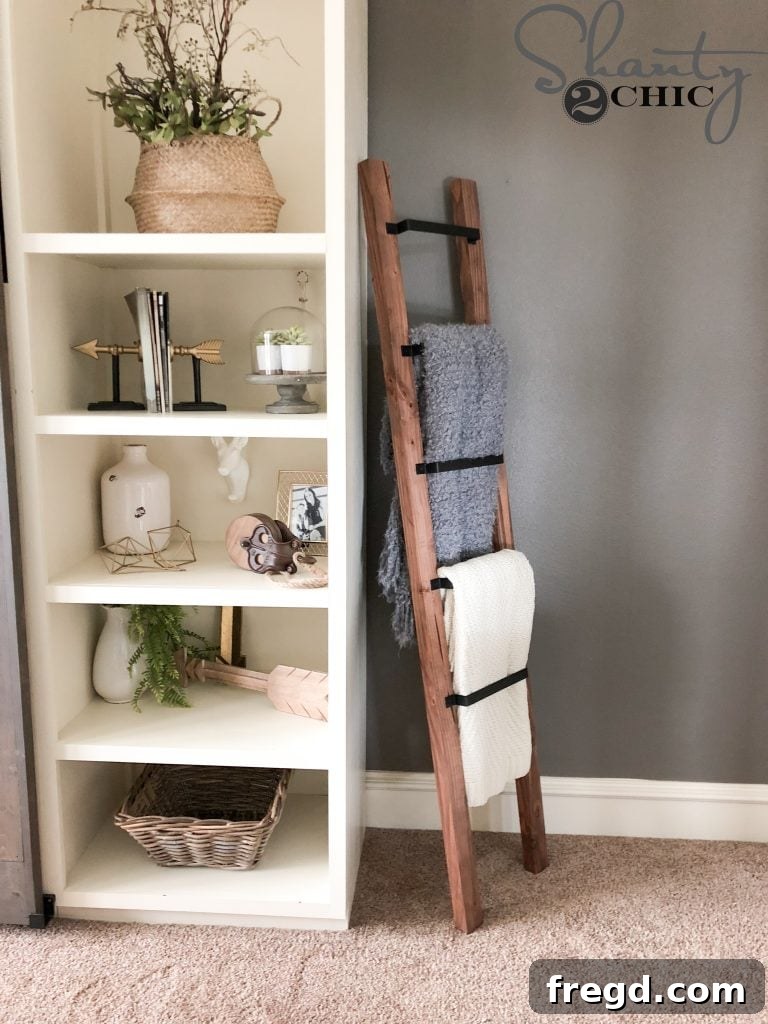 Rustic Barn Door Blanket Ladder 10 Finished Barn Door Pull Blanket Ladder