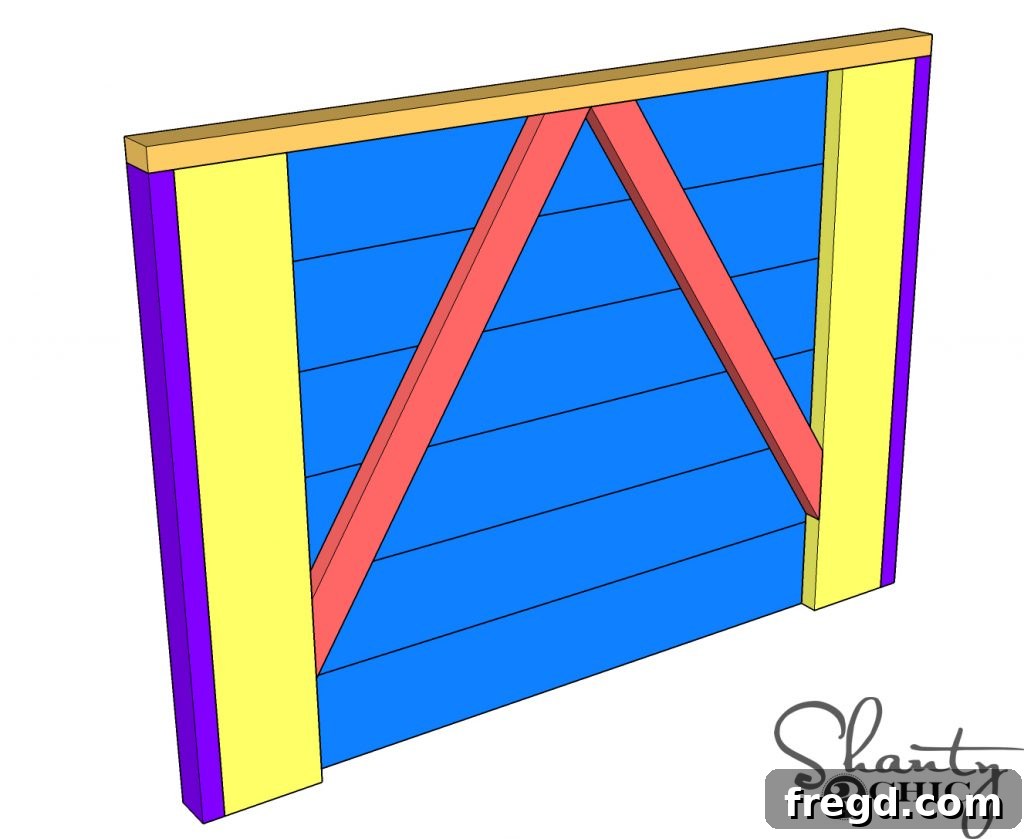 Adding the top trim piece to the dog bed headboard