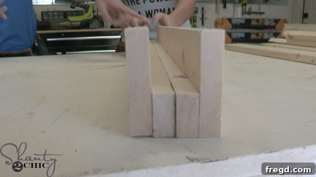 Attaching a support cleat to a side piece of the dog bed frame