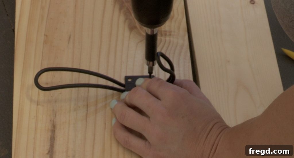 DIY Modern Farmhouse Entryway Organizer 16 Attaching the truss pieces to the hall tree