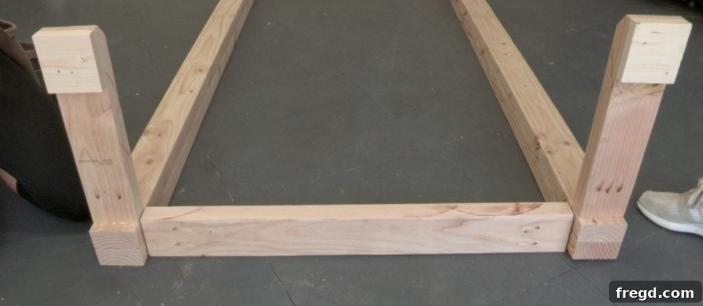 DIY Modern Farmhouse Entryway Organizer 9 Attaching the hook board to the hall tree structure
