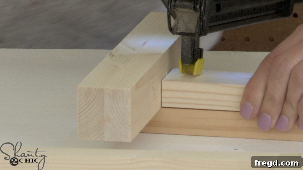 Custom Pet Feeding Stand 7 Securing the long stretcher