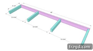 Step-by-step assembly of the shelf frame
