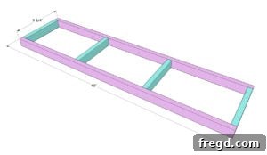 Assembling the second side of the floating shelf frame