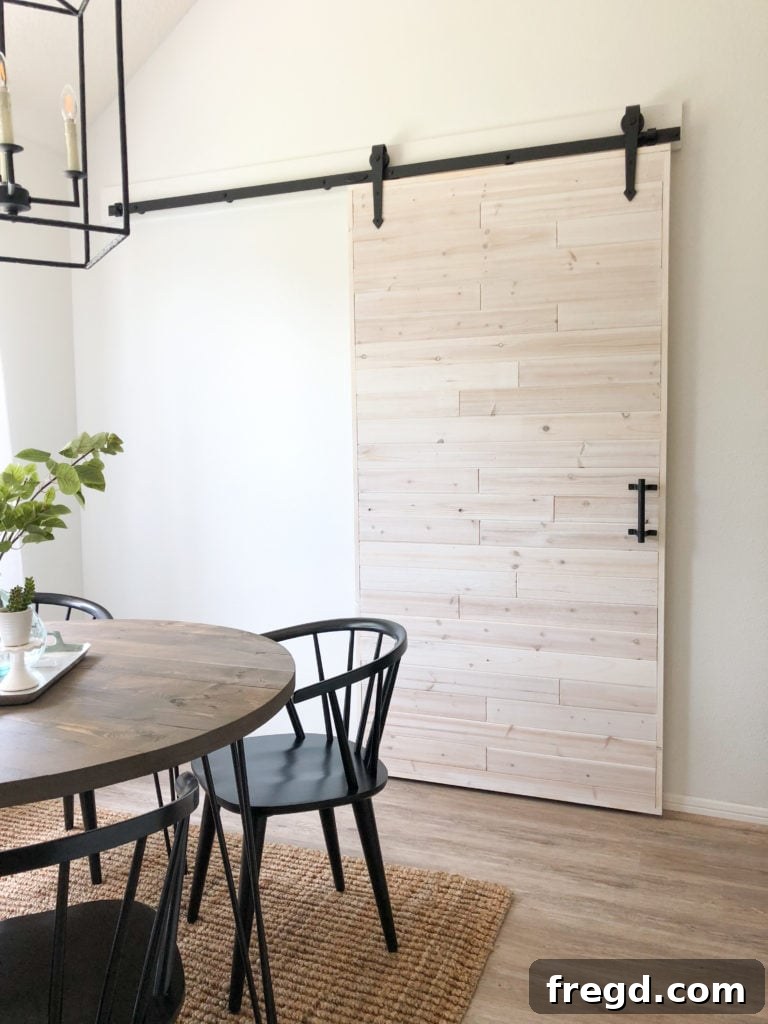 Another before photo showing the plain pantry door, which offered no unique design element.