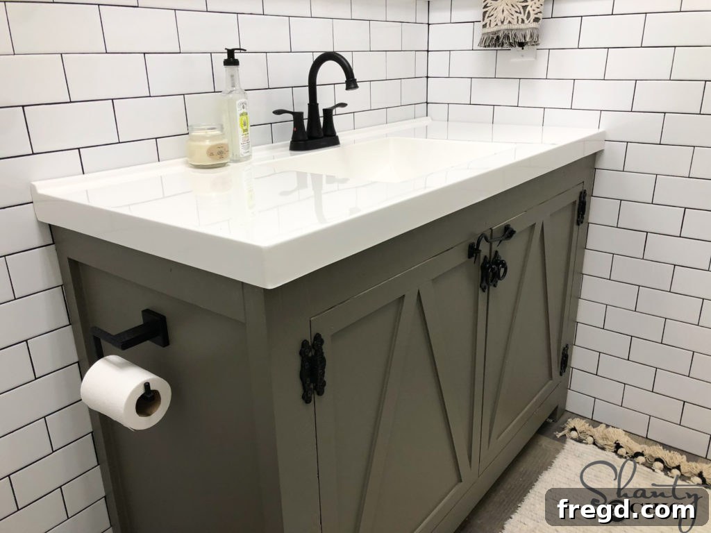Handcrafted Modern Farmhouse Bathroom Vanity 13 DIY Modern Farmhouse Bathroom Vanity