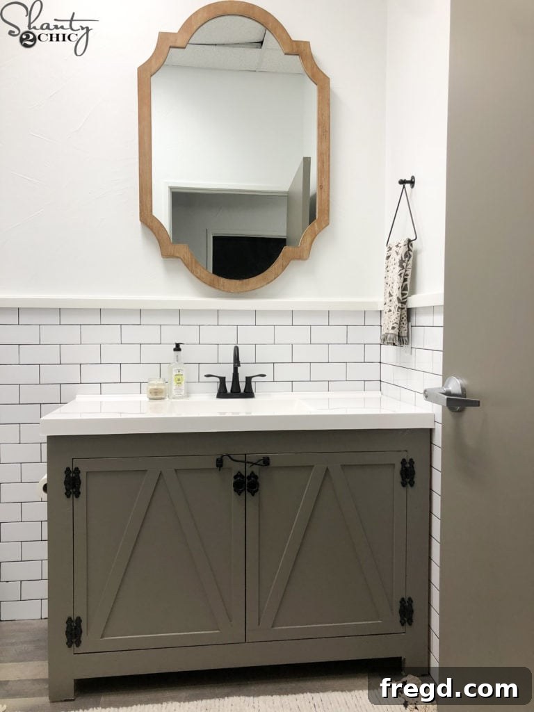 Handcrafted Modern Farmhouse Bathroom Vanity 14 DIY Modern Farmhouse Bathroom Vanity