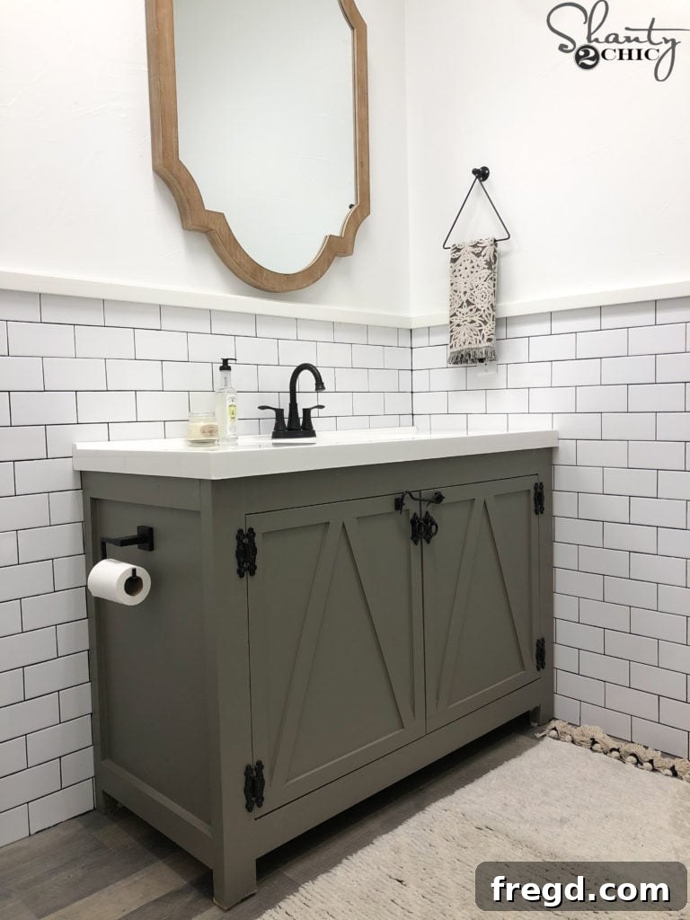 Handcrafted Modern Farmhouse Bathroom Vanity 15 DIY Modern Farmhouse Bathroom Vanity