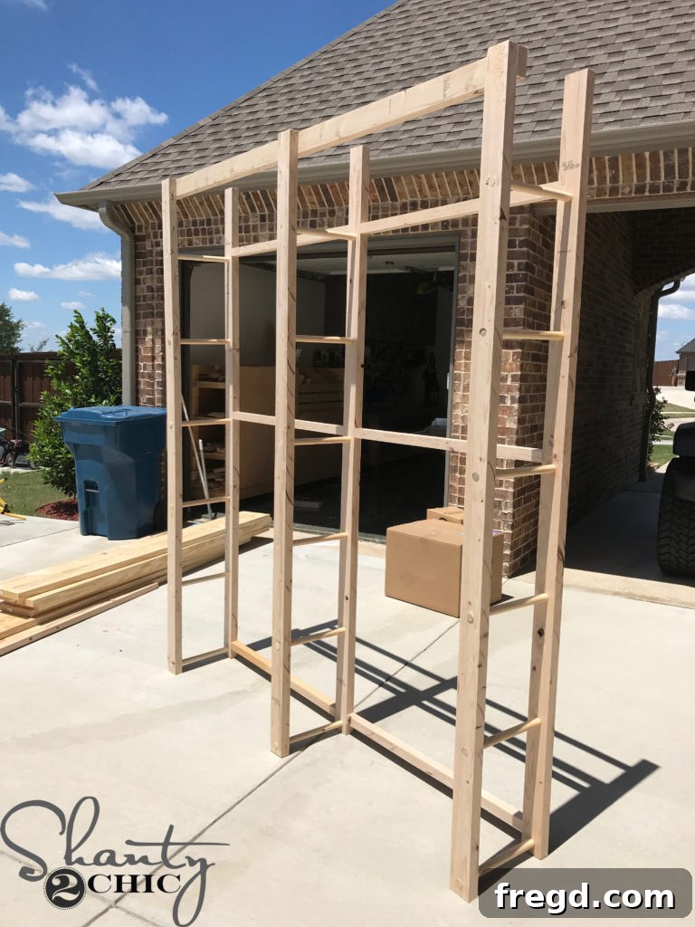 Craft Your Own Modern Farmhouse Dish Display 14 Attaching the top support piece to the plate rack frame