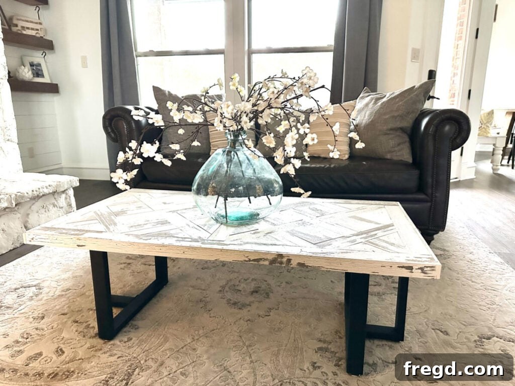 Industrial style coffee table built with just three tools