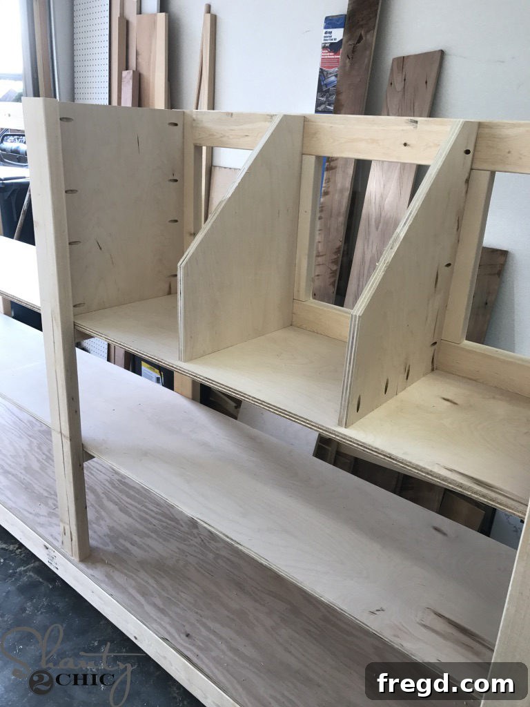 Attaching Scrap Dividers to Vertical Supports in Lumber Cart