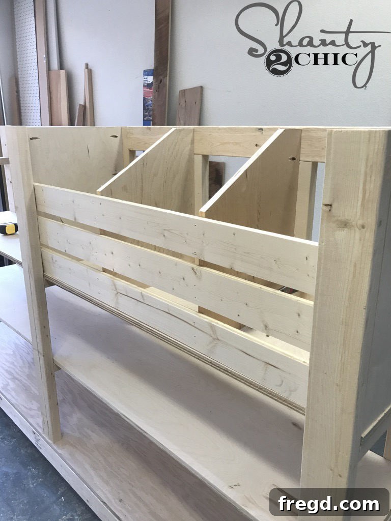 Adding Retaining Slats to Front of Scrap Storage Bins