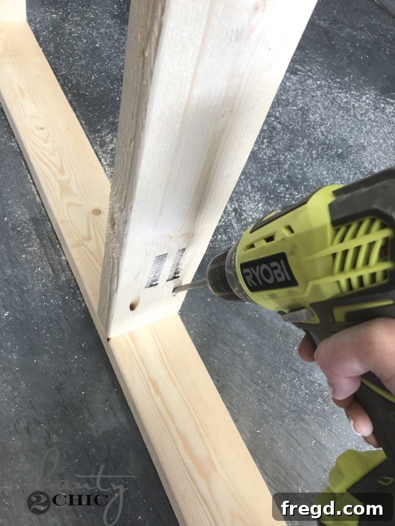 Drilling Precision Pocket Holes in Lumber Cart Base Components