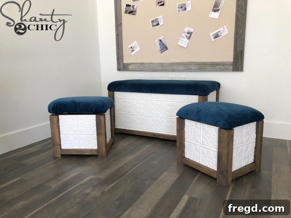 DIY Nesting Ottomans and Storage Trunk - Versatile Home Furniture