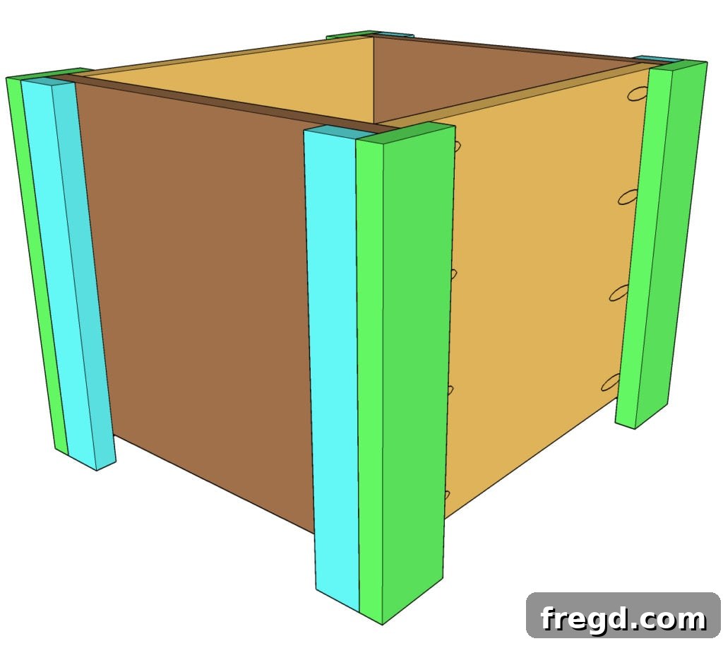 Crafting Custom Legs for DIY Trunk and Ottoman with 1x2 and 1x3 Wood