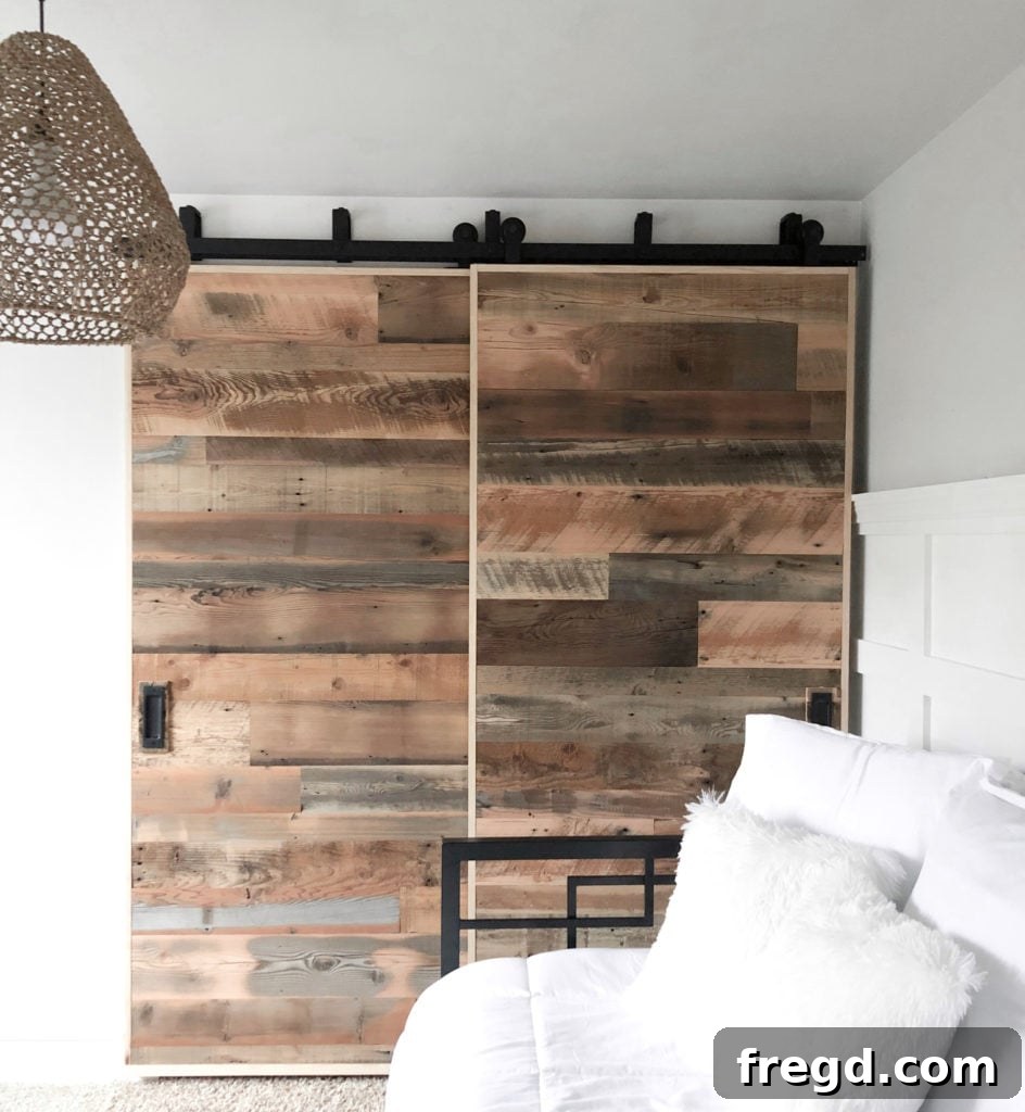 Modern Farmhouse Double Bypass Closet Doors, DIY Sliding Barn Doors