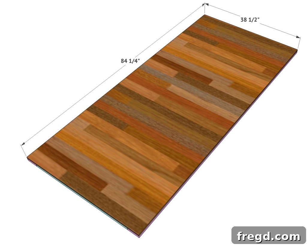 Completed wood plank surface for modern farmhouse door