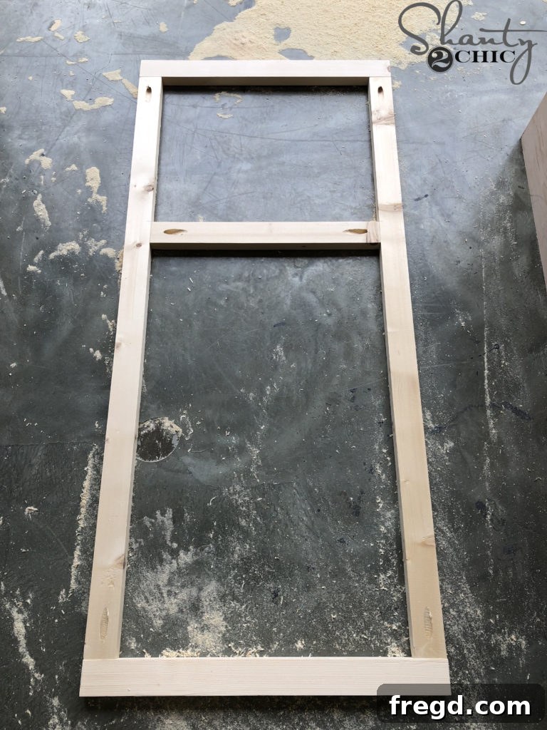Assembling the refrigerator face frame with pocket holes