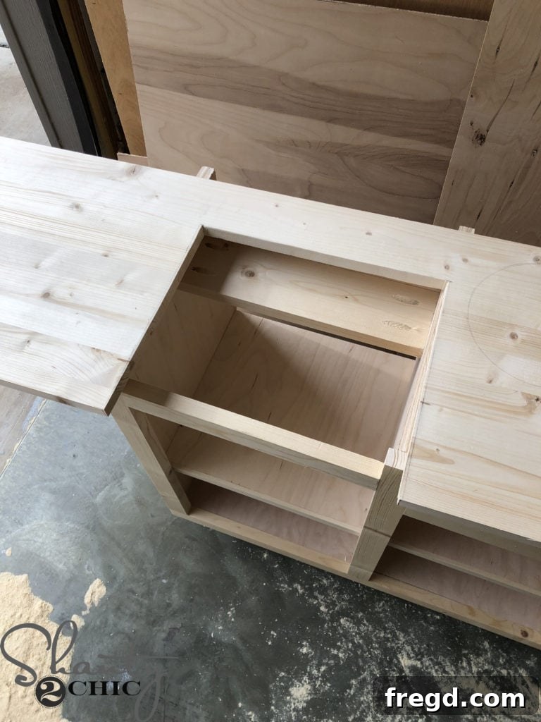 Cutting the countertop for the farmhouse sink opening