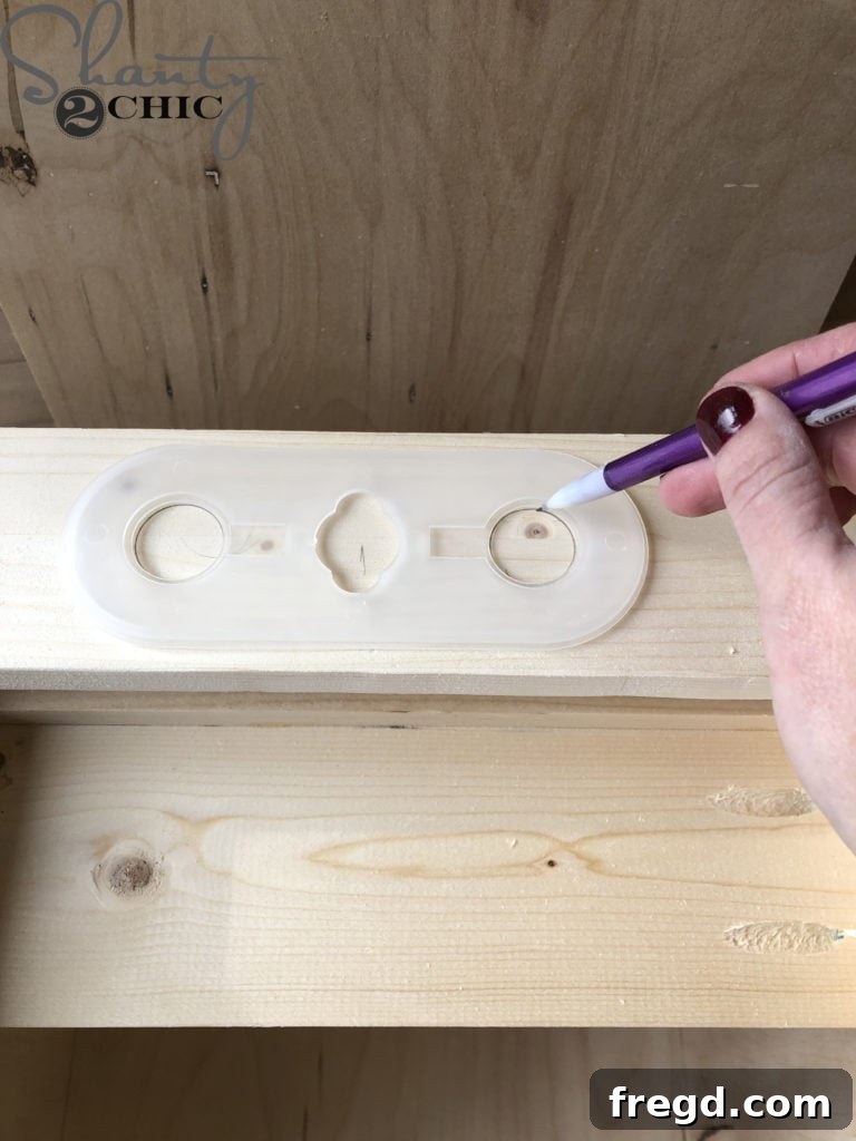 Marking and drilling faucet holes in the countertop
