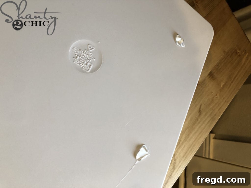 Detailed view of the farmhouse sink installation