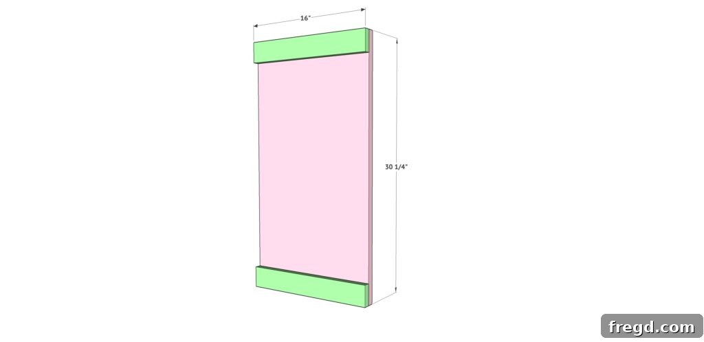 Assembling the dresser side panels with trim and drawer slide supports