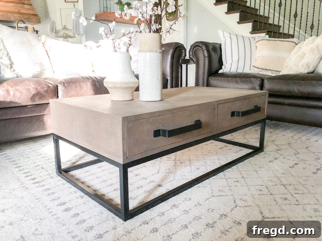 Completed Metal Base Coffee Table