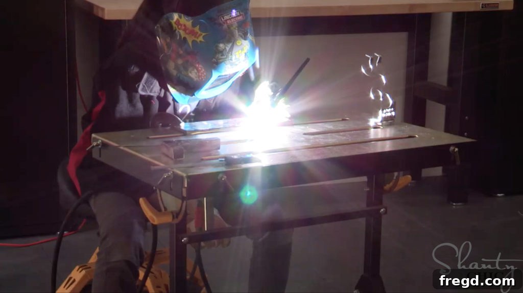 Jen Woodhouse practicing TIG welding