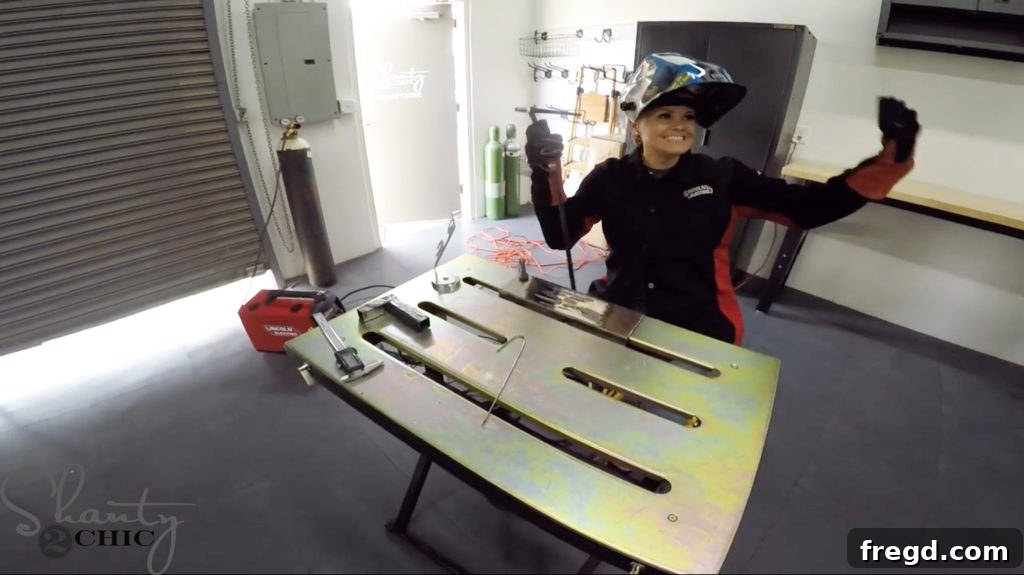 Whitney practicing TIG welding