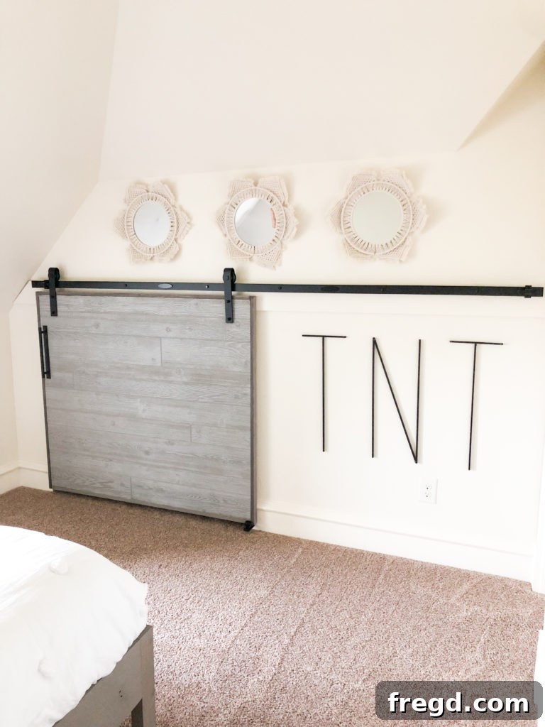 Finished DIY Barn Door installed in a home setting
