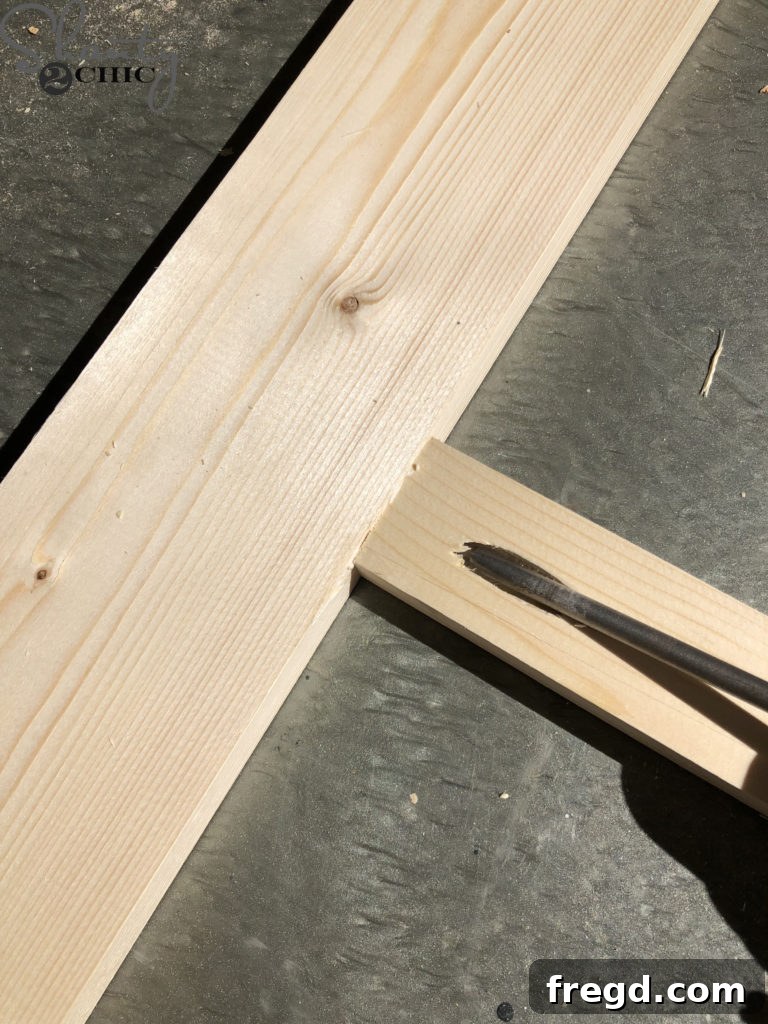 Attaching stud pieces to barn door frame with pocket hole screws and wood glue