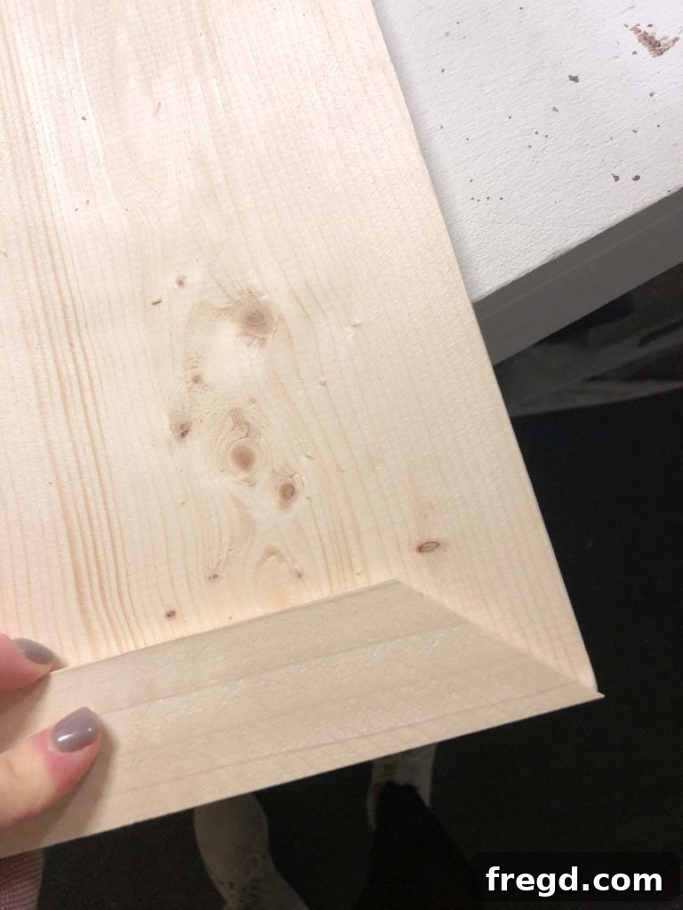 Attaching vertical trim to planked wood frame