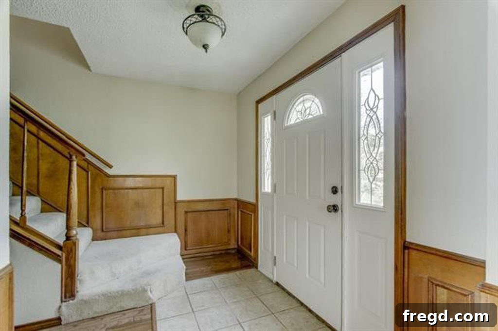 Original entryway of the flip house, showing a tight, constrained space