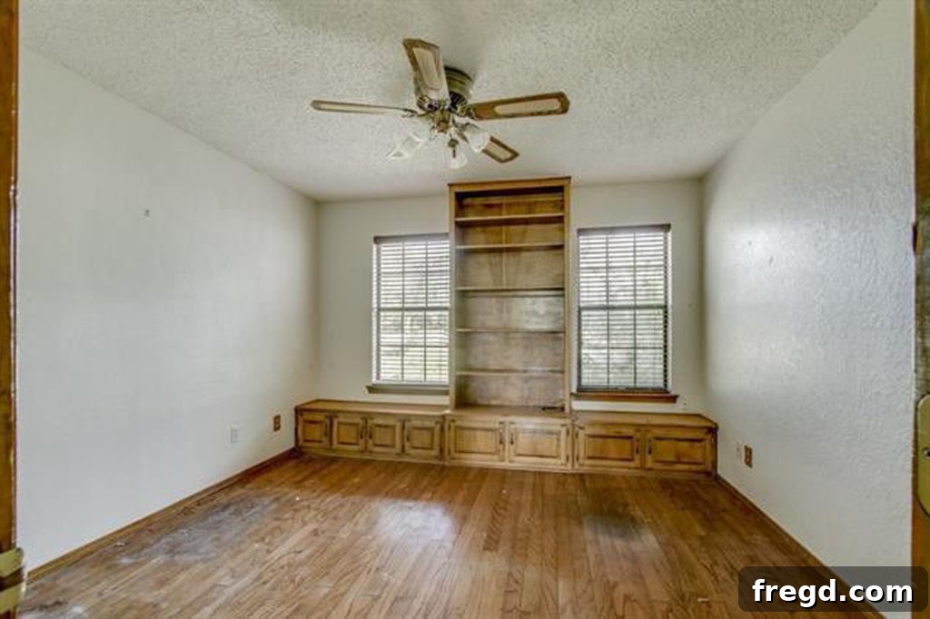 Downstairs bedroom or study, complete with a closet for versatility